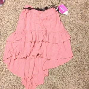 Ruffle Tiered Hi/Low Skirt